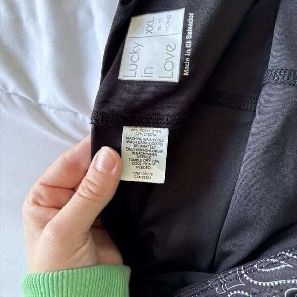 Lucky In Love Tennis Golf Skort Skirt Black Stretch Womens Size XXL Paisley - Picture 7 of 8